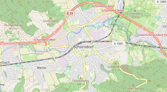 Excursiebestemming op kaart