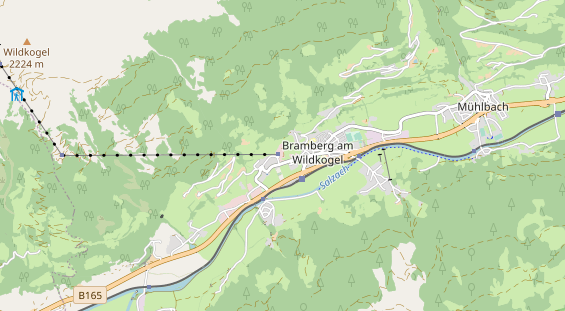 Excursiebestemming op kaart