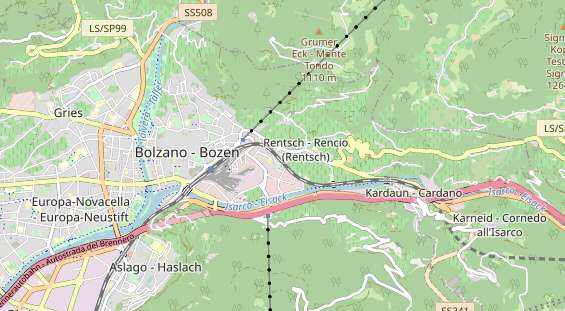 Excursiebestemming op kaart