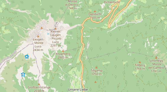 Destinazione dell'escursione sulla carta