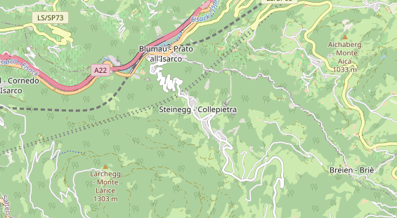 Excursiebestemming op kaart