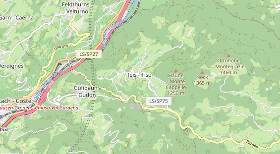 Destinazione dell'escursione sulla carta