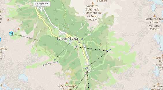 Destinazione dell'escursione sulla carta