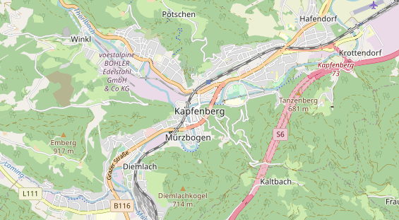 Excursiebestemming op kaart