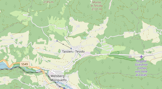 Excursiebestemming op kaart