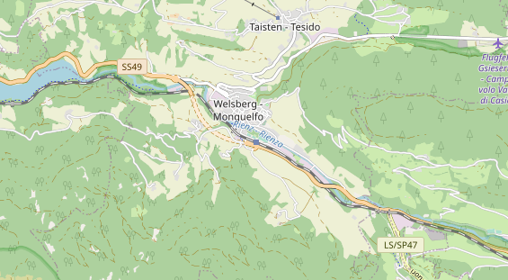 Excursiebestemming op kaart