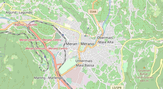 Destinazione dell'escursione sulla carta