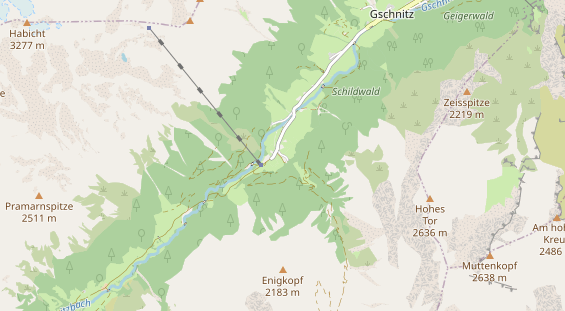 Destination d'excursion sur la carte