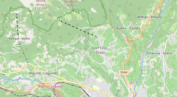 Excursiebestemming op kaart