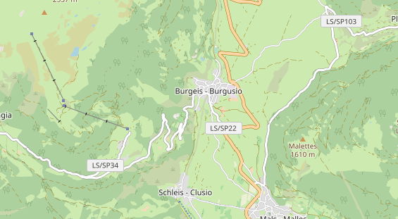 Destinazione dell'escursione sulla carta