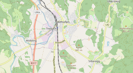 Excursiebestemming op kaart