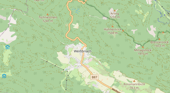 Excursiebestemming op kaart