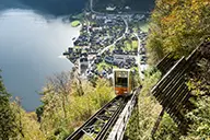 Salzbergbahn Hallstatt en uitzicht op werelderfgoed Skywalk