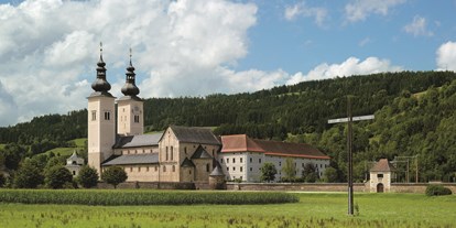 Ausflug mit Kindern - Niederdorf (Feldkirchen in Kärnten) - Südostansicht, Gurker Doms und Stiftsgebäude - Dom zu Gurk + Schatzkammer Gurk