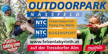 Ausflug mit Kindern - Schatten: halb schattig - Weißbriach - Felsenlabyrinth & Flying Fox Nassfeld