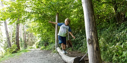 Ausflug mit Kindern - TOP Ausflugsziel 2024 - Trentino-Südtirol - Wackelbalken am Eichhörnchenweg - Eichhörnchenweg