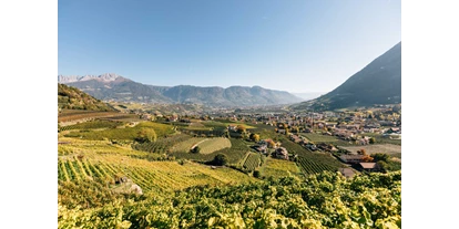 Ausflug mit Kindern - Alter der Kinder: über 10 Jahre - Trentino-Südtirol - Wunderschöner Panoramaausblick bei einer herbstlichen Familienwanderung über den Algunder Waalweg nahe Meran. - Wanderung am Algunder Waalweg