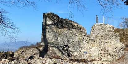 Trip with children - sehenswerter Ort: Ruine - Schnepfau - Reste des ehemaligen Pulverturms auf Alt-Ems - Burgruine Alt-Ems