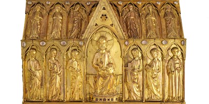 Ausflug mit Kindern - Preisniveau: günstig - Jenaz - Reliquienschrein des heiligen Florinus, um 1280. Foto: Stephan Kölliker - Domschatzmuseum