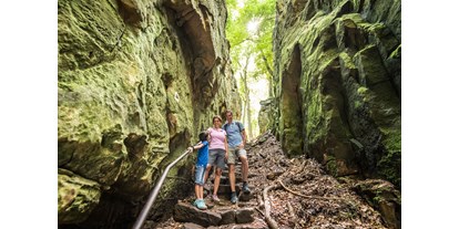Ausflug mit Kindern - Eifel - In der Teufelsschlucht - Die "Teuflische Acht" - Naturparkzentrum Teufelsschlucht