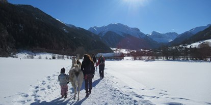 Ausflug mit Kindern - Witterung: Schnee - Müstair - Lamatrekking