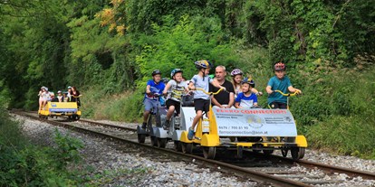 Ausflug mit Kindern - erreichbar mit: Bahn - Tulln an der Donau - Auch Schülergruppen haben viel Spaß - Weinviertel Draisine