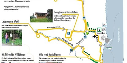 Ausflug mit Kindern - Themenschwerpunkt: Tiere - Straßwalchen - Wegführung Bienenerlebnisweg im Biodorf Seeham - Bienenerlebnisweg