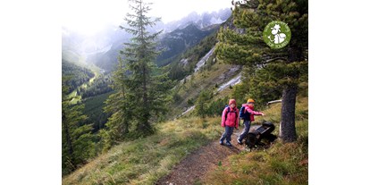 Ausflug mit Kindern - Ausflugsziel ist: eine Wanderung - PLZ 6075 (Österreich) - Pritscheln am Gloatsteig - Gloatsteig und Scheibenweg oder Baumhausweg