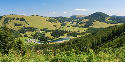 Ausflug mit Kindern - Landschaft: Moore - Österreich - Almenland Panorama über der Teichalm
(c) TVB Almenland Foto Berghofer - Tourismusregion Naturpark Almenland Steiermark