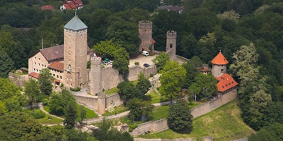 Ausflug mit Kindern - Ilvesheim - Luftansicht der Starknburg  - Starkenburg