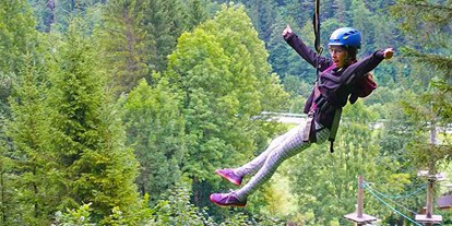 Ausflug mit Kindern - Umgebungsschwerpunkt: Berg - Großraming - Flying Fox im Hochseilgarten bei Freelife - Abenteuer im Hochseilgarten in Palfau im Salzatal
