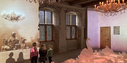 Ausflug mit Kindern - Umgebungsschwerpunkt: Stadt - Münsterland - Der Rittersaal erwacht zum Leben dank einer Multimediainstallation - Burg Vischering
