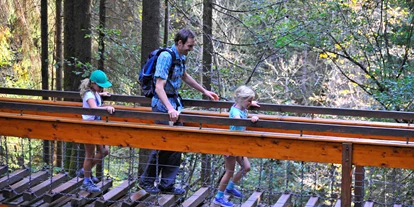 Trip with children - Witterung: Bewölkt - Naturerlebnisweg Hart im Zillertal Holzbrücke - Naturerlebnisweg Hart im Zillertal