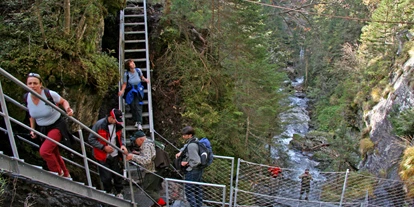 Trip with children - Filzmoos (Filzmoos) - der Steig setzt sich aus Stahltreppen und Aussichtsplattformen zusammen - Alpinsteig durch die Höll - Wilde Wasser