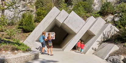 Ausflug mit Kindern - barrierefrei - Schweiz - Eingangsportal zur neuen Gletschergarten Felsenwelt. - Gletschergarten Luzern
