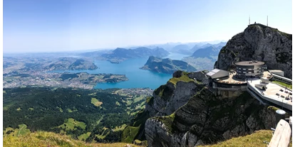 Trip with children - Luzern-Stadt (Luzern, Kriens) - Blick auf Vierwaldstättersee - Pilatus - die steilste Zahnradbahn der Welt