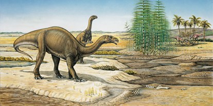 Ausflug mit Kindern - Albbruck - Lebensbild Späte Trias mit Plateosauriern und Raubdinosauriern. - Sauriermuseum Frick