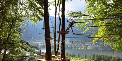 Ausflug mit Kindern - Witterung: Schönwetter - Kletterwald Ossiacher See mit mehr als 150 Übungen! - Kletterwald Ossiacher See
