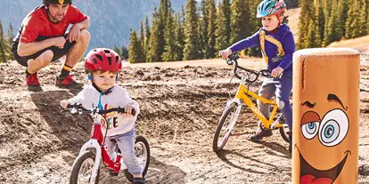Ausflug mit Kindern - PLZ 8970 (Österreich) - Die Bike Area ist auch für Kids mit einem Laufrad geeignet - Bikepark Schladming