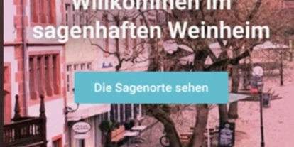 Trip with children - Themenschwerpunkt: Bewegung - Baden-Württemberg - Der Weinheimer Marktplatz,um den herum die 10 Sagen spielen  - geführter Sagenspaziergang Weinheim
