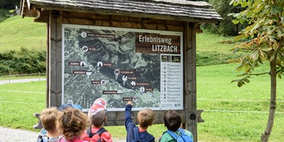 Ausflug mit Kindern - Gastronomie: Familien-Alm - Wald am Arlberg - Erlebnisweg Litzbach vom Silbertal im Montafon - Erlebnisweg Litzbach vom Silbertal im Montafon