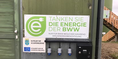 Ausflug mit Kindern - Witterung: Bewölkt - PLZ 7423 (Österreich) - Ladestationen für E-Bikes und Elektroautos - Windrad Lichtenegg