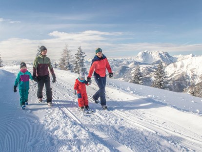 Ausflug mit Kindern - Tirol - Triassicpark im Winter im Familienskigebiet Steinplatte  / Winklmoosalm  - Aussichtsplattform Steinplatte