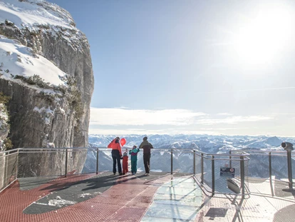 Ausflug mit Kindern - Alter der Kinder: über 10 Jahre - Tirol - Triassicpark im Winter im Familienskigebiet Steinplatte  / Winklmoosalm  - Winterwanderweg zur Aussichtsplattform