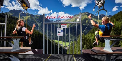 Ausflug mit Kindern - Weg: Erlebnisweg - Wald am Arlberg - Ischgl Skyfly