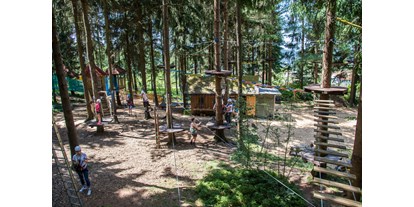 Ausflug mit Kindern - Schatten: überwiegend schattig - Hirschbach im Mühlkreis - Hochseilgarten Kirchschlag Ralf & Walter / Kletterpark
