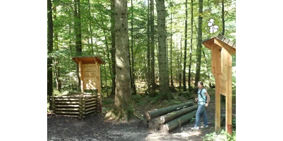 Ausflug mit Kindern - Preisniveau: kostenlos - Kleinberg (Nußdorf am Haunsberg) - Die meisten Stationen setzen sich mit dem Thema Wald auseinander. Da gibt es viel zu erfahren.  - Erlebnispfad Frillensee bei Adlgaß