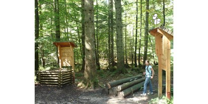 Ausflug mit Kindern - Witterung: Schönwetter - PLZ 5082 (Österreich) - Die meisten Stationen setzen sich mit dem Thema Wald auseinander. Da gibt es viel zu erfahren.  - Erlebnispfad Frillensee bei Adlgaß