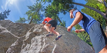 Ausflug mit Kindern - Ausflugsziel ist: ein Kletterpark - Tourismusverein Schenna / Christjan Ladurner - Bouldergebiet Gsteier