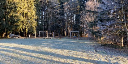 Ausflug mit Kindern - Ausflugsziel ist: ein Spielplatz - Großgmain - Morgensonne - Wald Wissens Weg und Waldspielplatz Obertrum am See 
